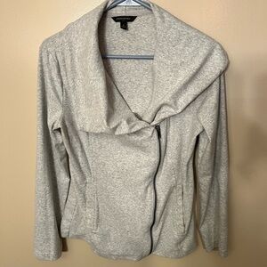 Banana Republic Light Gray Asymmetrical Zip Jacket